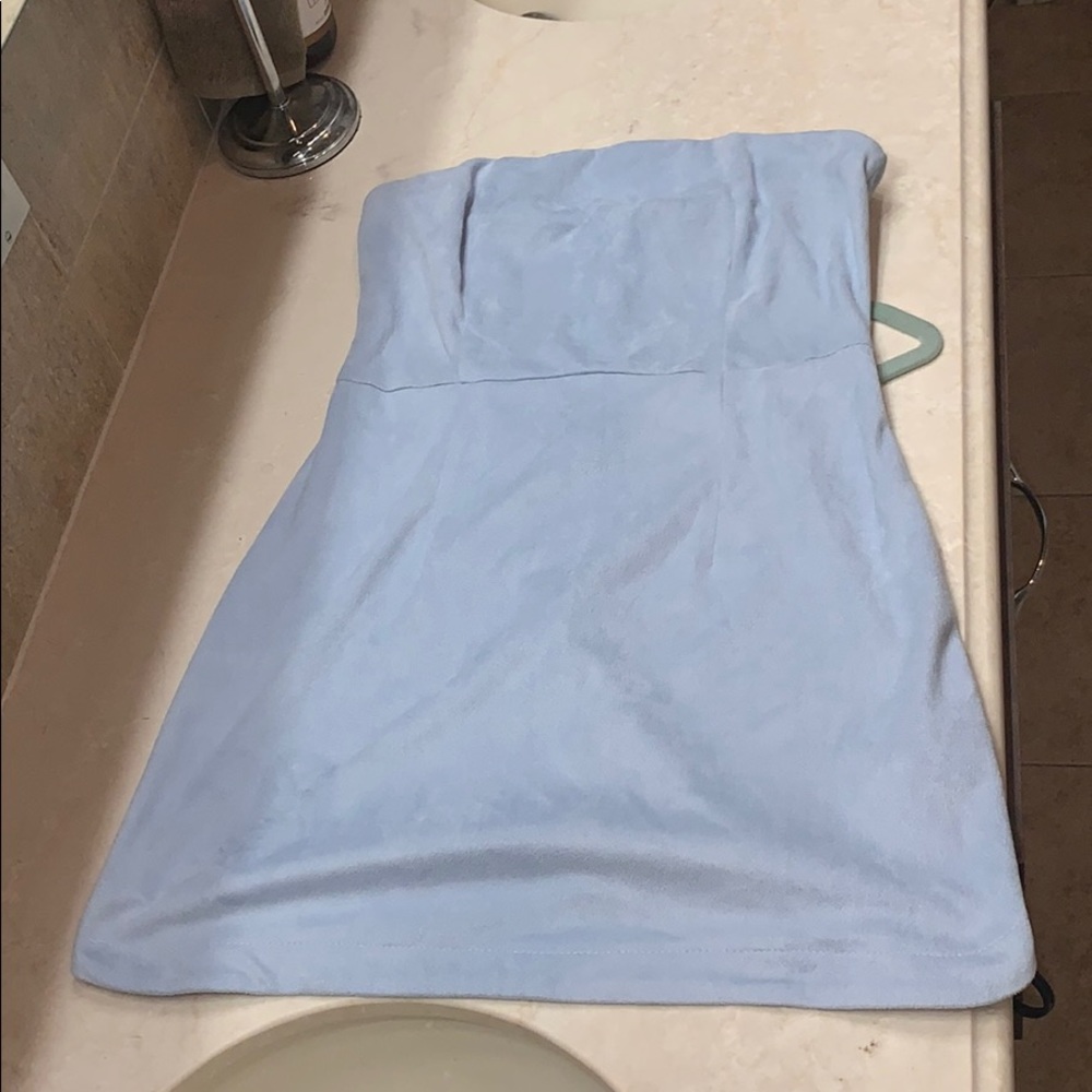 Light blue suede like mini dress